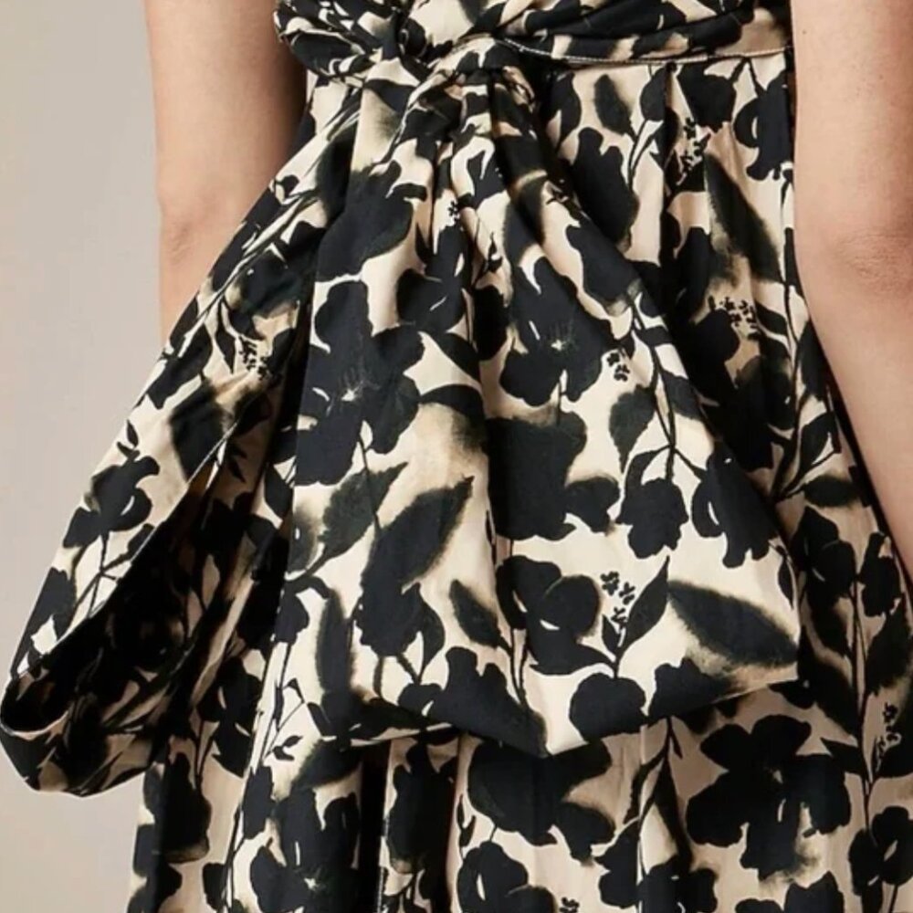 J Crew Collection Strapless Bow Back Maxi Floral Print Cotton Maxi Dress Wedding - Picture 5 of 15